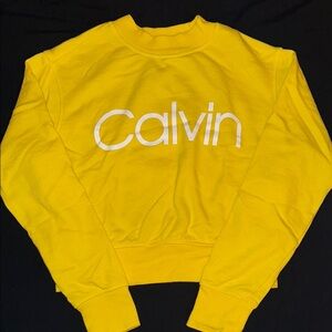 Calvin Klein Performance Yellow Mock-Neck Sweatshirt
